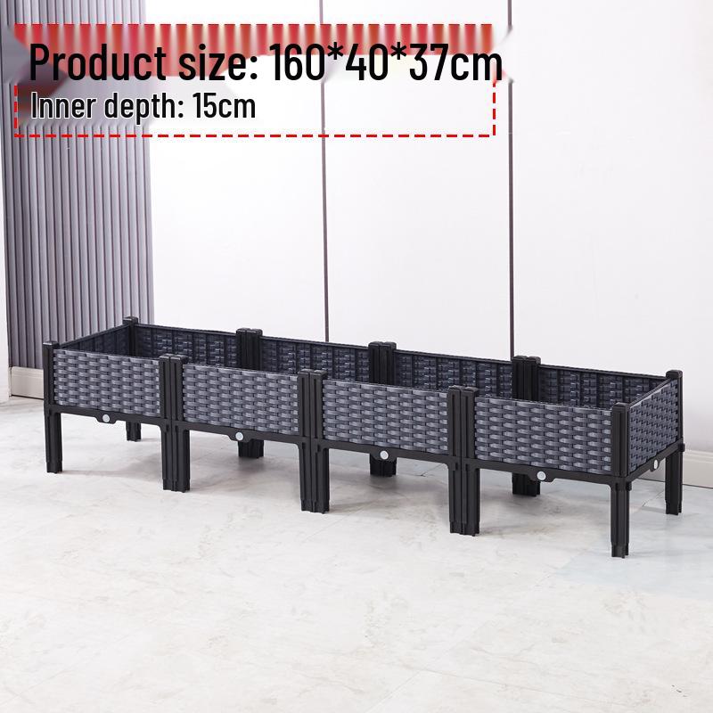 Large Plastic Flower and Vegetable Planting Box for Balcony, Courtyard, or Rooftop Gardens