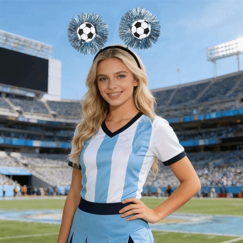 Soft Felt Football Hair Hoop Tinsel Fringe Soccer Party Headband Soccer Fan Dress Up Sports Party