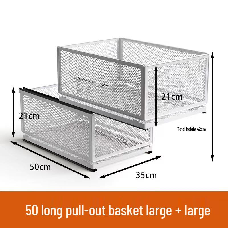 Многоярусная выдвижная кухонная корзина для хранения закусок, приправ и банок