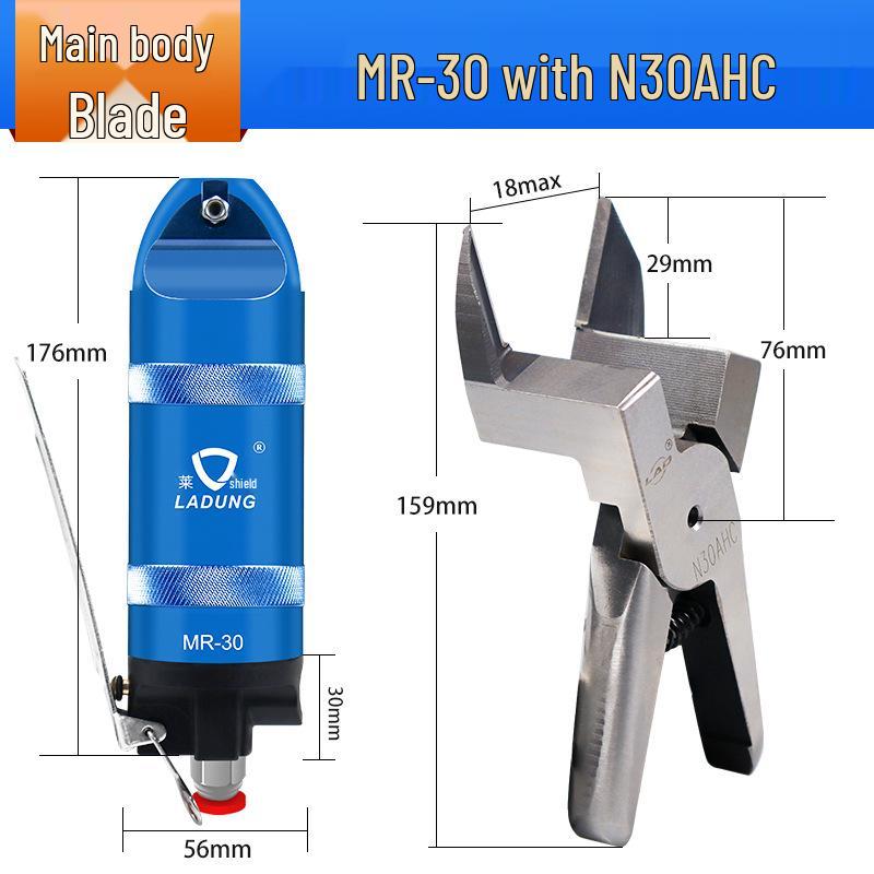 Пневматические ножницы Leidun MR-30: Ручной, с лезвием FD9P, Широкий разрез, для резки пластика, алюминиевого сплава.