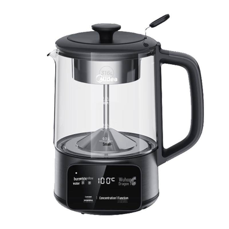 Midea 1.2L Smart Glass Tea Maker & Health Pot CN plug (adapter included)