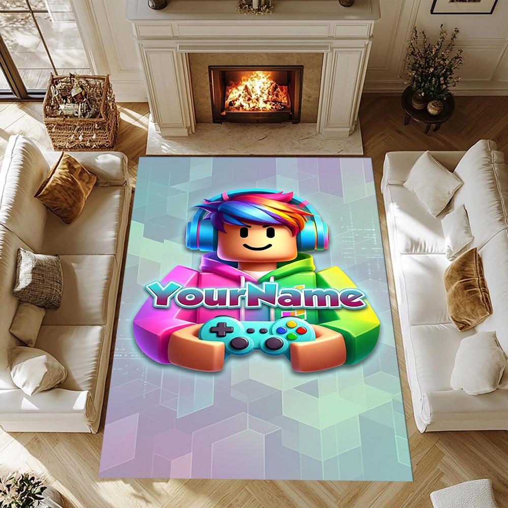 Roblox 275 Personalized Name Floor Rug Office Rug Perfect for Playrooms Foyer Dining Room Dormitory Antislip Carpet Decorate Offices