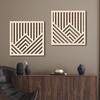 2pcs/set Board Wall Sticker Home Decoration Hollow Wall Sticker Creative Wooden Wall Hanging 3D 3 Colors