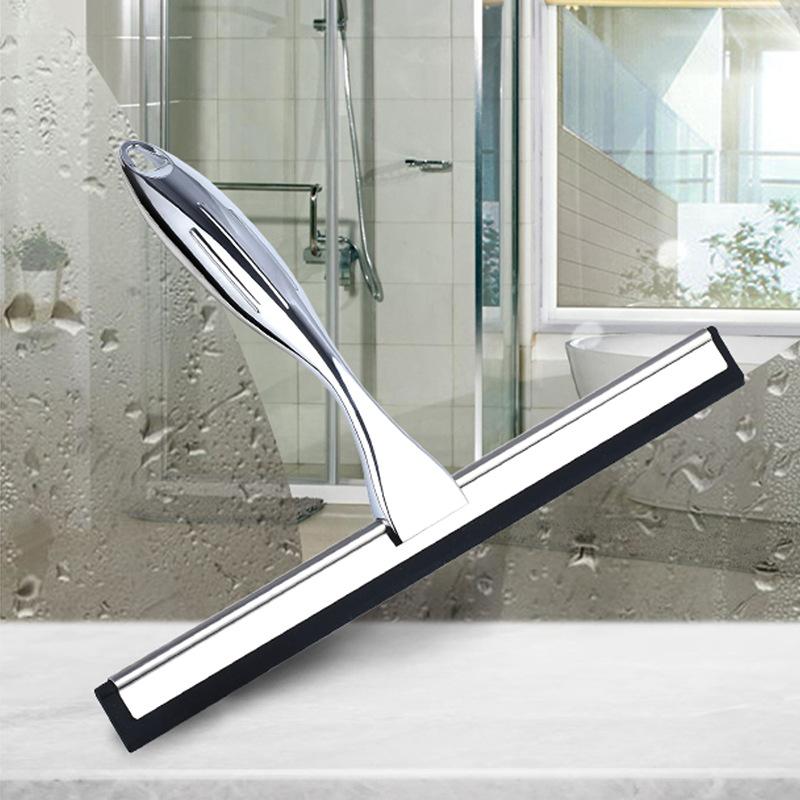 14 inch Shower Squeegee Shower Glass Door Cleaner Tool Bathroom Wall Wiper with Self Adhesive Hooks Holder for Mirror Car Window