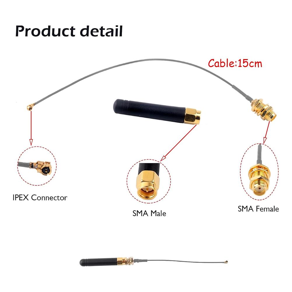 2 PCS 915MHz 2DBI For Lora Antenna with UFL For IPEX to For SMA Connector for For Lora Board Cubecell HTCC AB02S GPS Wireless