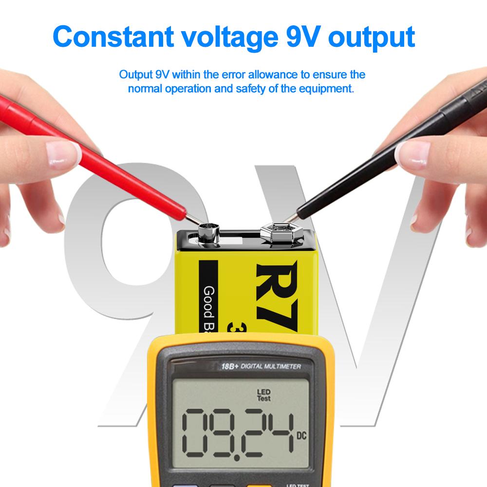 Аккумуляторы R7 9В 300 мАч для беспроводных микрофонов, гитар с эквалайзером, дымовых извещателей и мультиметров