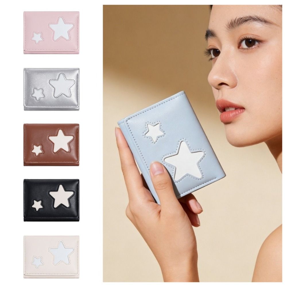 Large Capacity Short Wallets Korean Style Three Fold Wallets Fashion Star Wallet Women