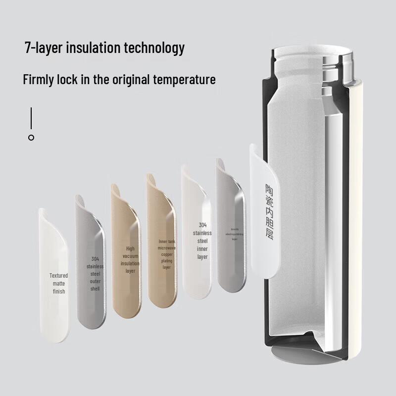 TOMIC Elegant Ceramic Lined 300ml Thermos Bottle