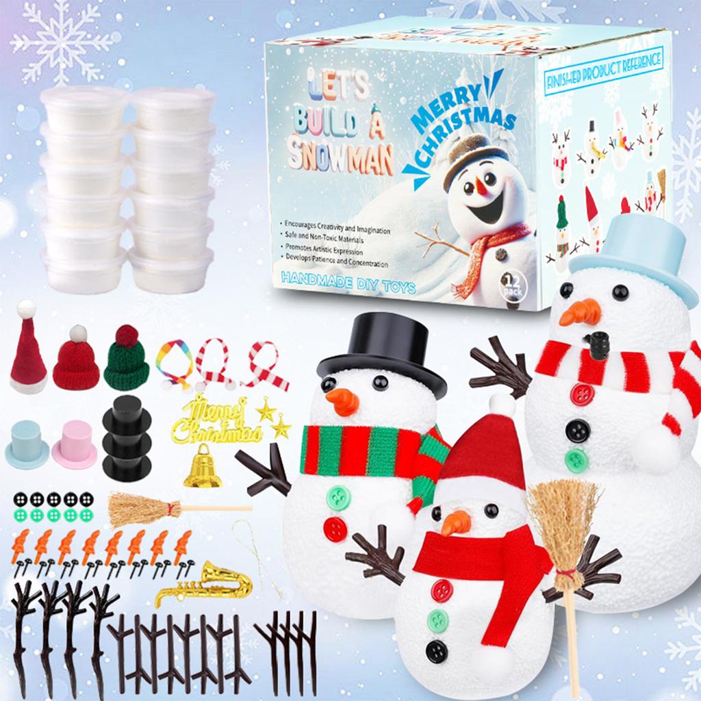 Christmas Snowman Crafts for Kids Educational DIY Resin Snowman Making Kit for Christmas Party Favor