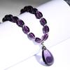 Trendy Purple Water Drop Pendant Necklace Women Vintage Necklace Wedding Engagement Jewelry Gifts