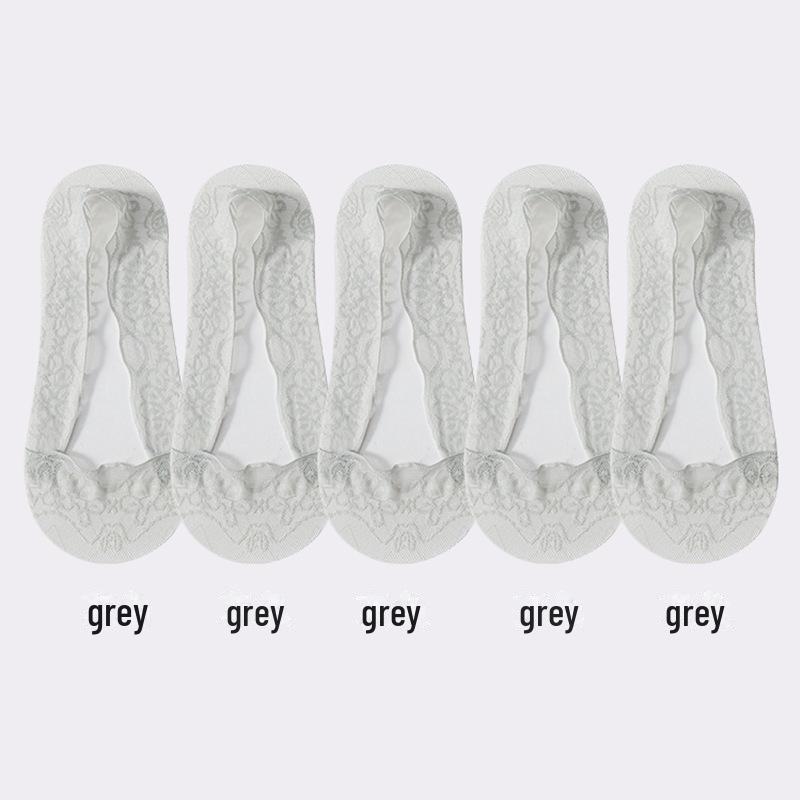 Женские нескользящие кружевные носки-лодочки — тонкие летние белые, с павлиньим узором, с рисунком в виде волн, низкие, с неглубокой горловиной, с эффектом ледяного шелка, невидимые.