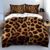 Leopard Print Fur Pattern Bedding Duvet Cover Set  (1*Duvet Cover 2*Pillowcases, without duvet insert)