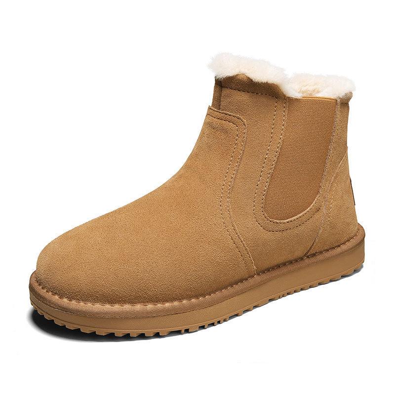 Зимние северные теплые кожаные зимние ботинки летняя мужская мода высокие бархатные хлопковые туфли для отдыха на природе повседневная модная обувь