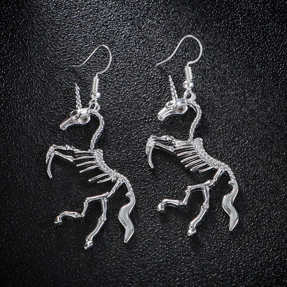 Jewelry Wedding Party Girl Women Gift Dangle Earrings Novel Horse Pendant Skeleton Drop Earrings