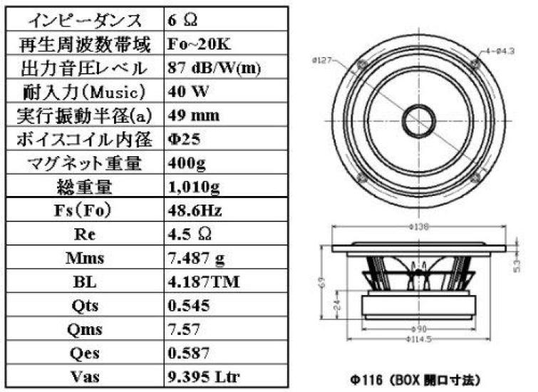 PARC Audio Деревянный конусный динамик 13 см DCU-F131W