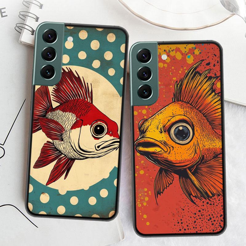 Идеи рисунков в стиле поп-арт Рыба Чехол для телефона для Samsung Galaxy S22 S25 Ultra S21 S10 Plus S26 Edge S20 S23 S24 FE Чехол Силиконовый S
