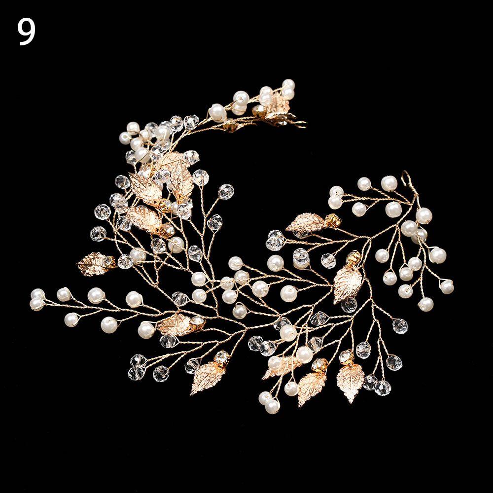 Handmade Hair Decoration Rhinestone Headpiece Bridal Hairpin Crystal Headband Pearl Head Wear