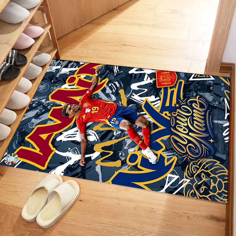 Lamin Yamal Customize Your Name Carpet Design For Outdoor Study Room Kitchen Hallway Antislip Carpet Decorate Offices Gift For Festivals