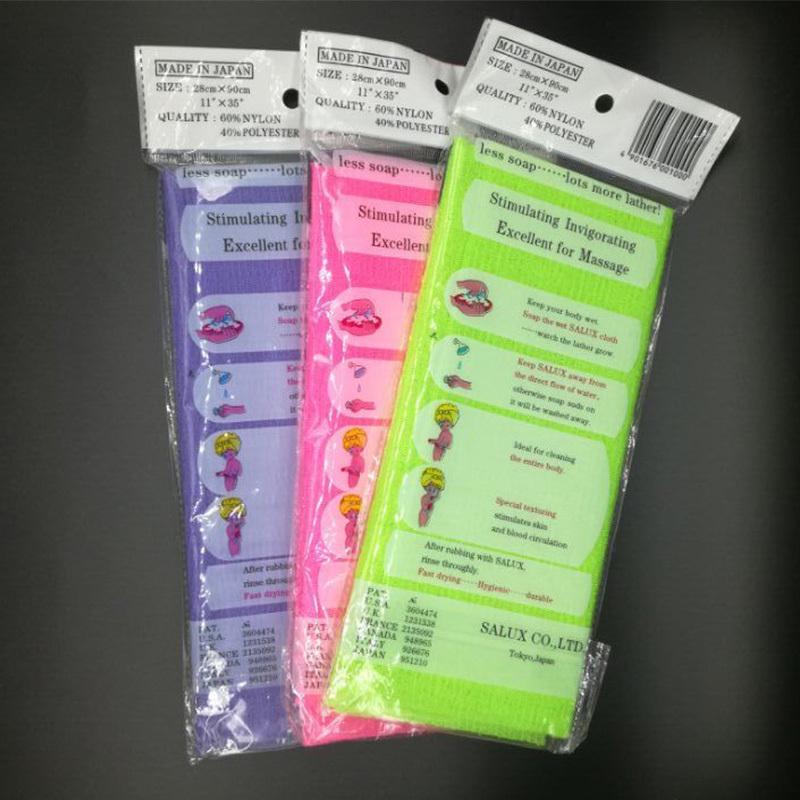 Нейлоновое японское отшелушивающее средство для красоты кожи, ванна, душ, мытье, полотенце, скраб для спины