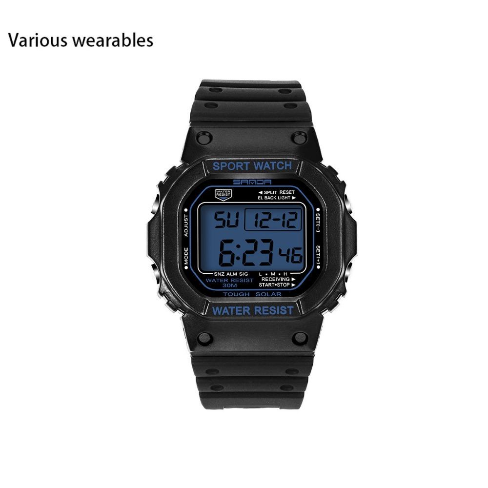 Квадратные многофункциональные электронные часы спортивные часы водонепроницаемые светящиеся в темноте студенческие модные часы