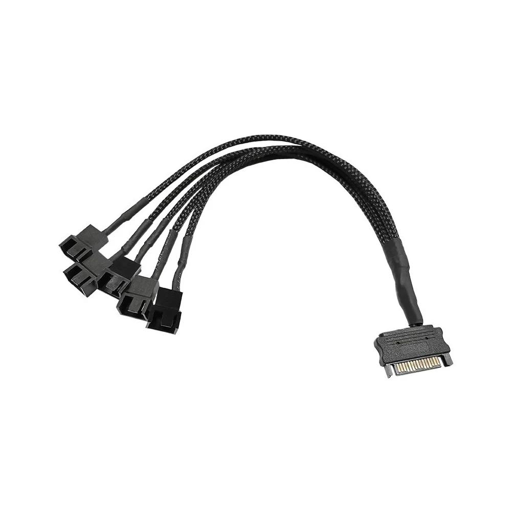 SATA 1-в-3 4 5 4-контактный кабель питания для ПК, компьютерного вентилятора, разветвитель, концентратор, преобразователь, разветвитель питания, кабель, шнур, аксессуары