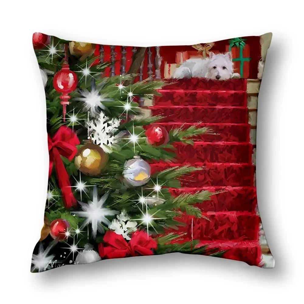 Christmas Cushion Cover Living Room Decoration Cushion Cover Home Decoration Pillowcase Art Cushion Cover 45X45Cm