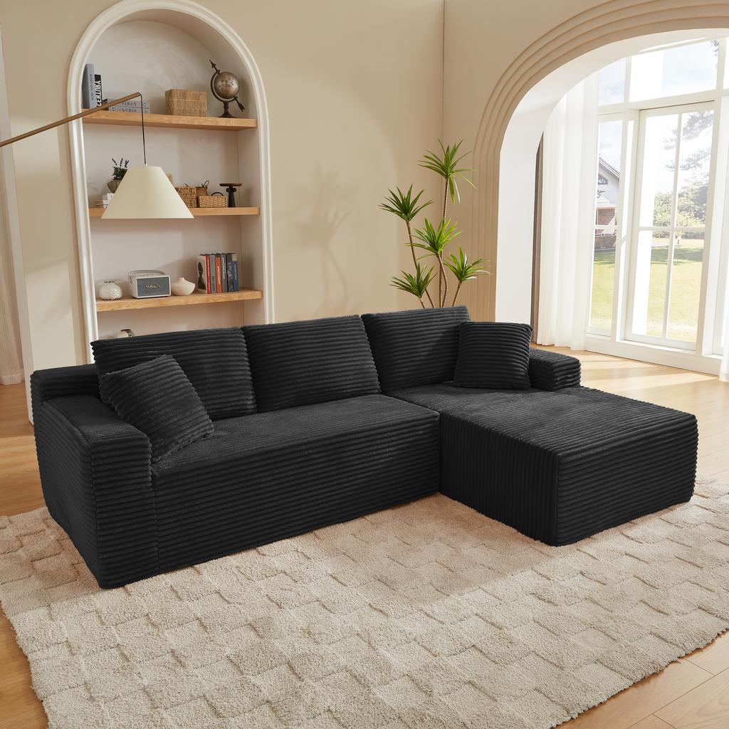 Modular Sectional Sofa Couches L-Shape Couch 3 Seat Modular Sofa Memory Foam Sectional Couches for Living Room, Cloud Couch with Oversized Chaise