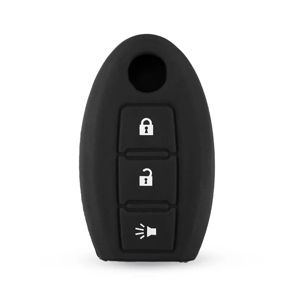 Silicone 3 Buttons Car Key Cover Case For Nissan Teana X-Trail Qashqai Livina Sylphy Tiida Sunny March Murano Geniss Juke Almera
