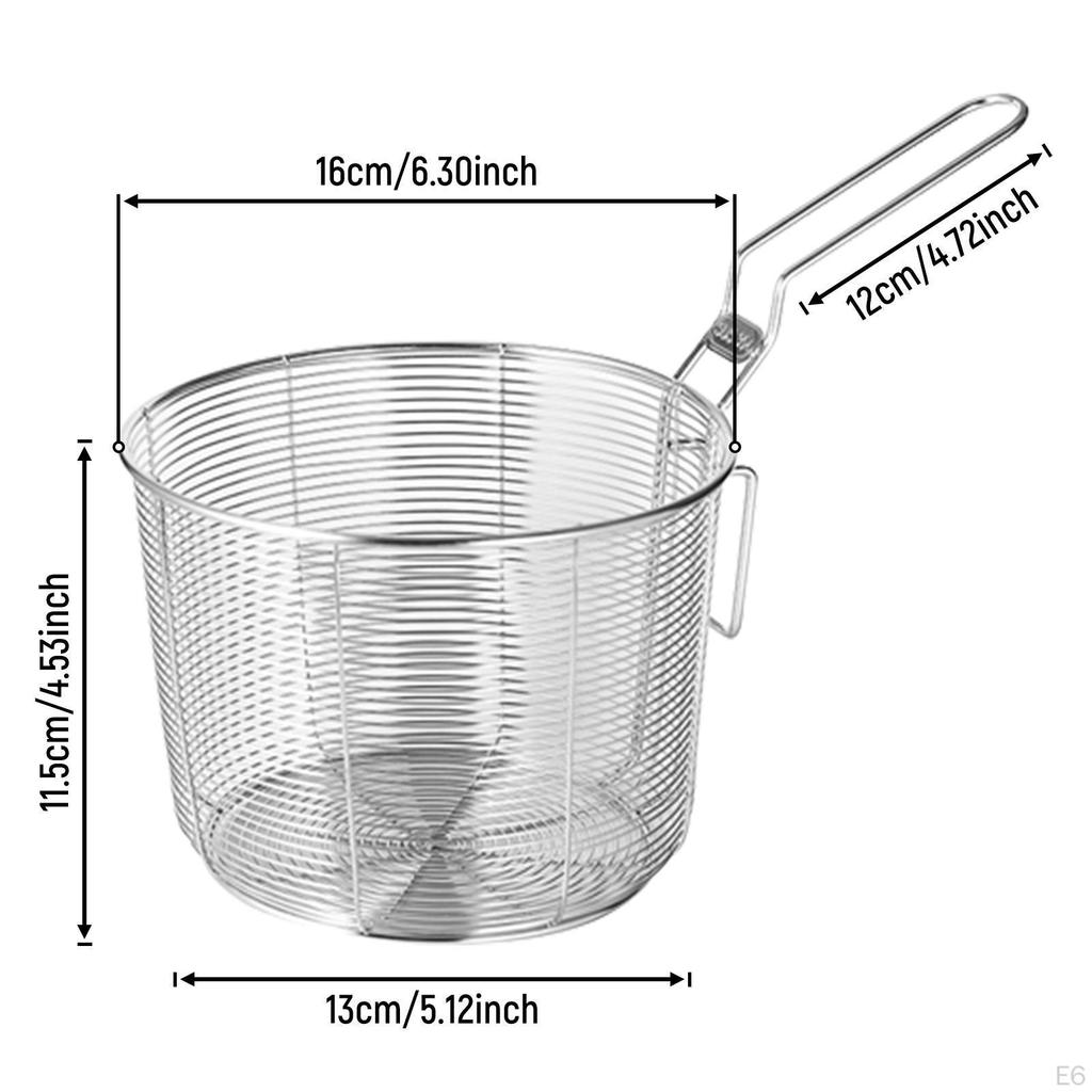 Deep Fryer Basket with Handle, for French Fries, Mini Basket, Sieve, Sifter, Easy to