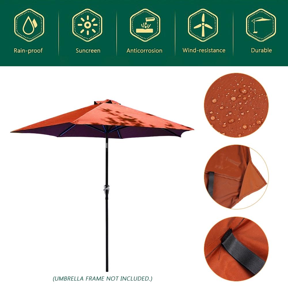 Outdoor Waterproof Umbrella Canopy Cover Hexagon Dustproof Cantilever Garden Banana Umbrella Shield Brown Sun Shelter