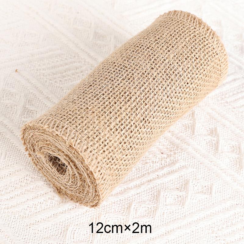 2M/Roll Wedding Decor Natural Jute Burlap Ribbons Jute Ribbon Rolls Vintage Jute Burlap Fabric