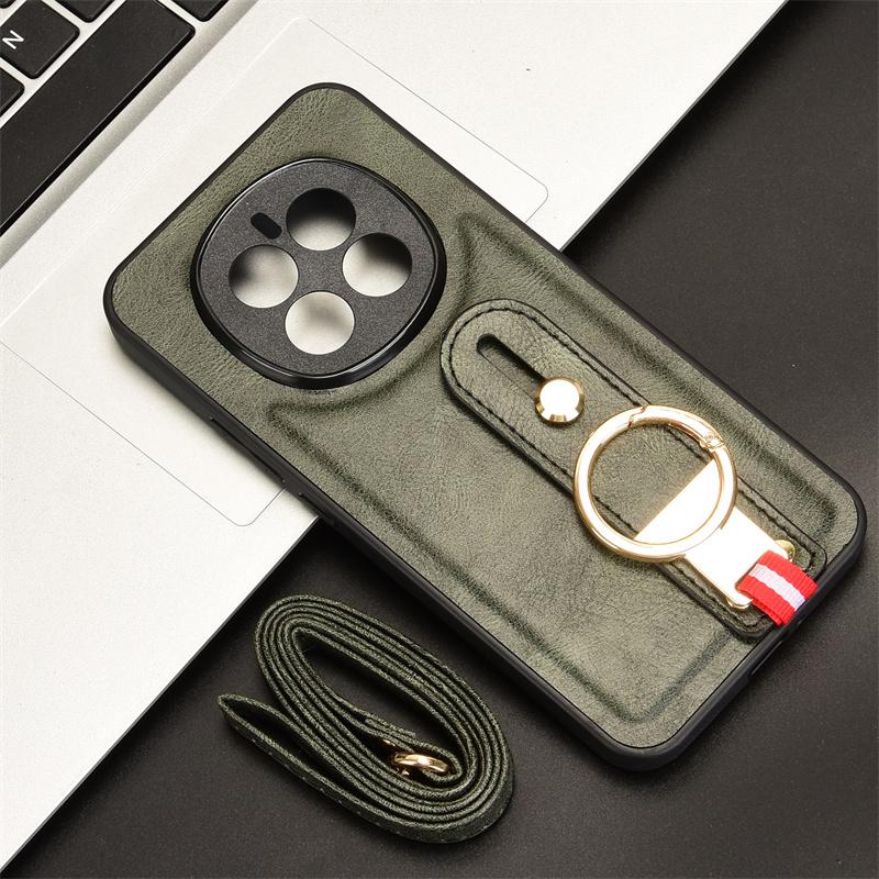 Для Honor Magic 7 5G модный кожаный чехол-держатель для телефона с ремешком на запястье для Honor Magic 7 5G чехол с защитой от падений