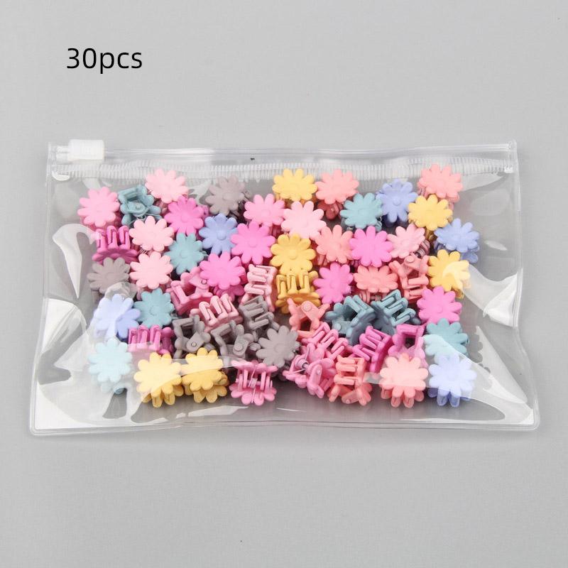 30Pcs/Bag Mini Cute Hair Claws For Girls Baby Colorful Hairpin Cartoon Flower Crown Star Hair Clips Children Hair Accessories