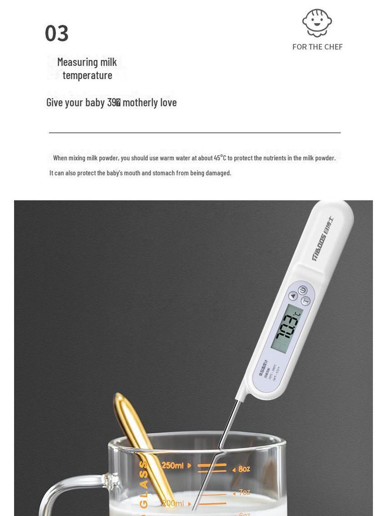 Точный кулинарный термометр для измерения температуры воды, молока, масла и выпечки