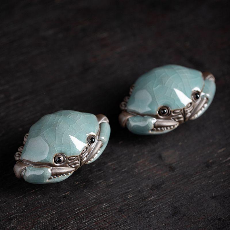 Ge Kiln Open Pieces Tea Pet Can Raise Hairy Crab Small Crab Tea Play Handmade Tea Pet Ornament Tea Ceremony Accessories