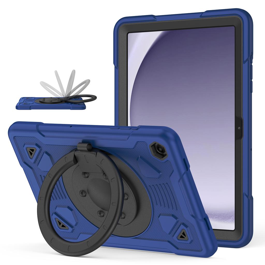 Чехол для планшета Samsung Galaxy Tab A9+ / Tab A11+ с ручкой-держателем, подставкой, дизайн 'Космическая планета', PC + Силиконовый чехол для планшета
