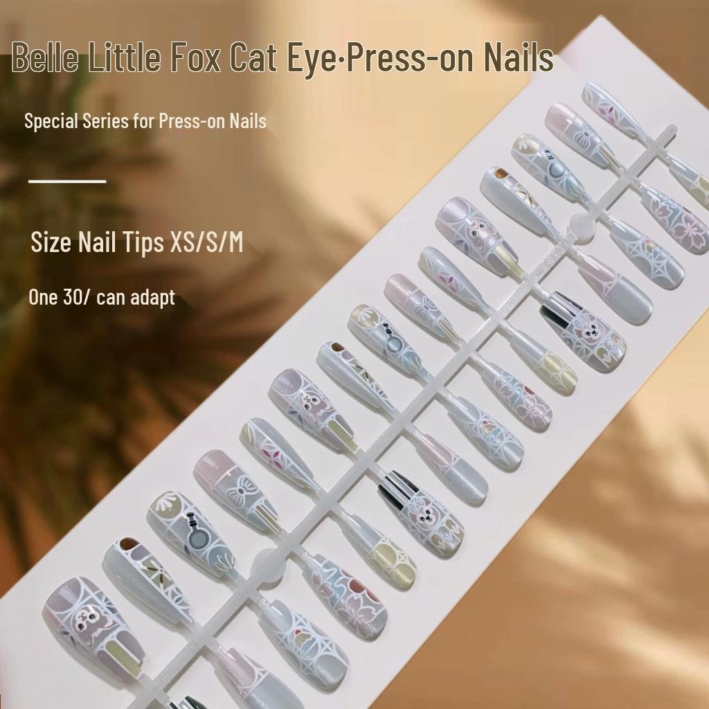 Spring Collection Cat Eye High-End Wearable Nails - Pre-Finished, Stylish Fake Nails (Styles 363-460)