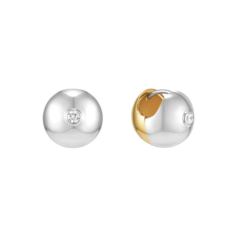 Champagne Full Moon Silver (C) Point One-Touch Earrings S Hl2E33200C9Xxx