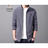 Woodpecker Men's Fleece-Lined Cardigan: Autumn/Winter Casual Stand-Up Collar Jacket