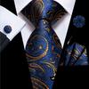 Мужские галстуки 100 шелковых галстуков с узором пейсли, носовой платок, классический черный, красный, синий галстук