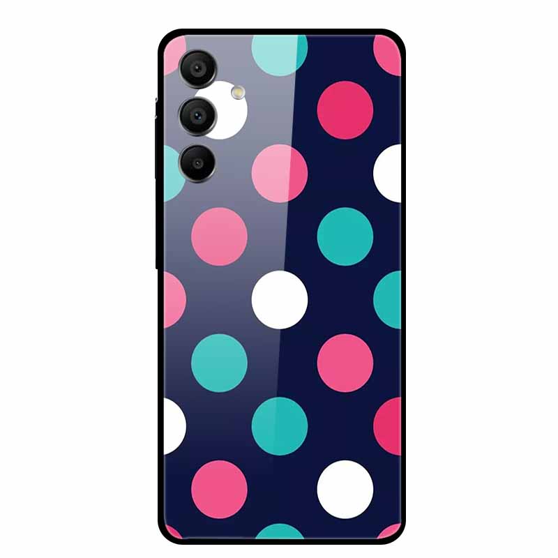 Для Samsung A05 A05s A15 4G 5G Закаленное Стекло Чехол Задняя Жесткая Крышка для Samsung Galaxy A55 A25 Цветы Фрукты Funda Кошки Coque