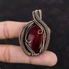 Red Fire Labradorite Pendant Copper Wire Wrapped Pendant Handmade Gemstone Pendant Copper Wire Wrapped Jewelry Engagement Gift Women Pendant