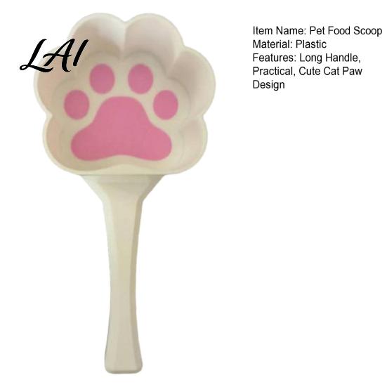 Cat Food Scoop Cute Paw Scoop 3D Printed Pet Long Animal Shaped Handle Scooper for Kibble Treats Portion Control Practical Feeding Spoon