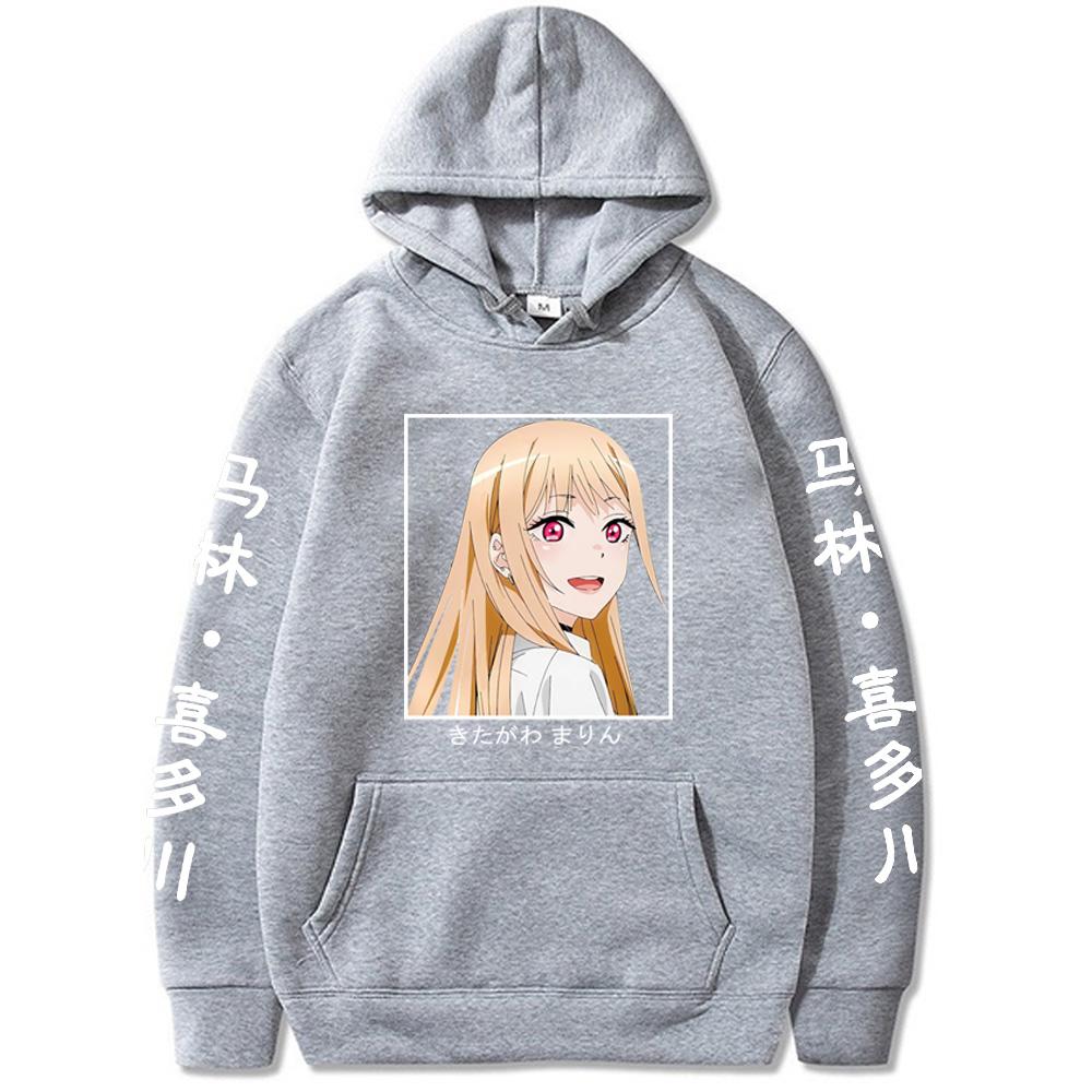 Women Autumn Winter Sportswear Marin Kitagawa Anime Hoodie Ultra Long Sleeved Street Sports Fleece Jogging Sweatshirt