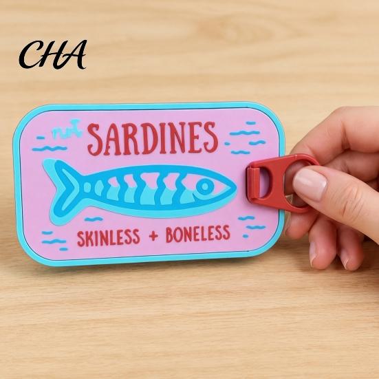 Cute Desk Storage Sardines Jewelry Box with Fishbone Partitions, Compact Mini Travel for Rings Case, Earrings Necklaces Container Women Portable