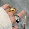 Vintage Smooth Water Droplet Opening Rings Fashion Geometric Irregular Gold Silver Europe America Ring for Women Adjustable Dome Teardrop Finger Ring