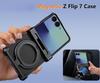 Oatsbasf Металлическая безрамочная чехол-подставка для Samsung Galaxy Z Flip 7 с подставкой 360° Вращение Магнитный Ударопрочный Защитный чехол