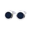Day Dunhill Cadogan AD Coin Cufflinks In Silver and Navy Father's Men's (JSC82H1H) [Used]