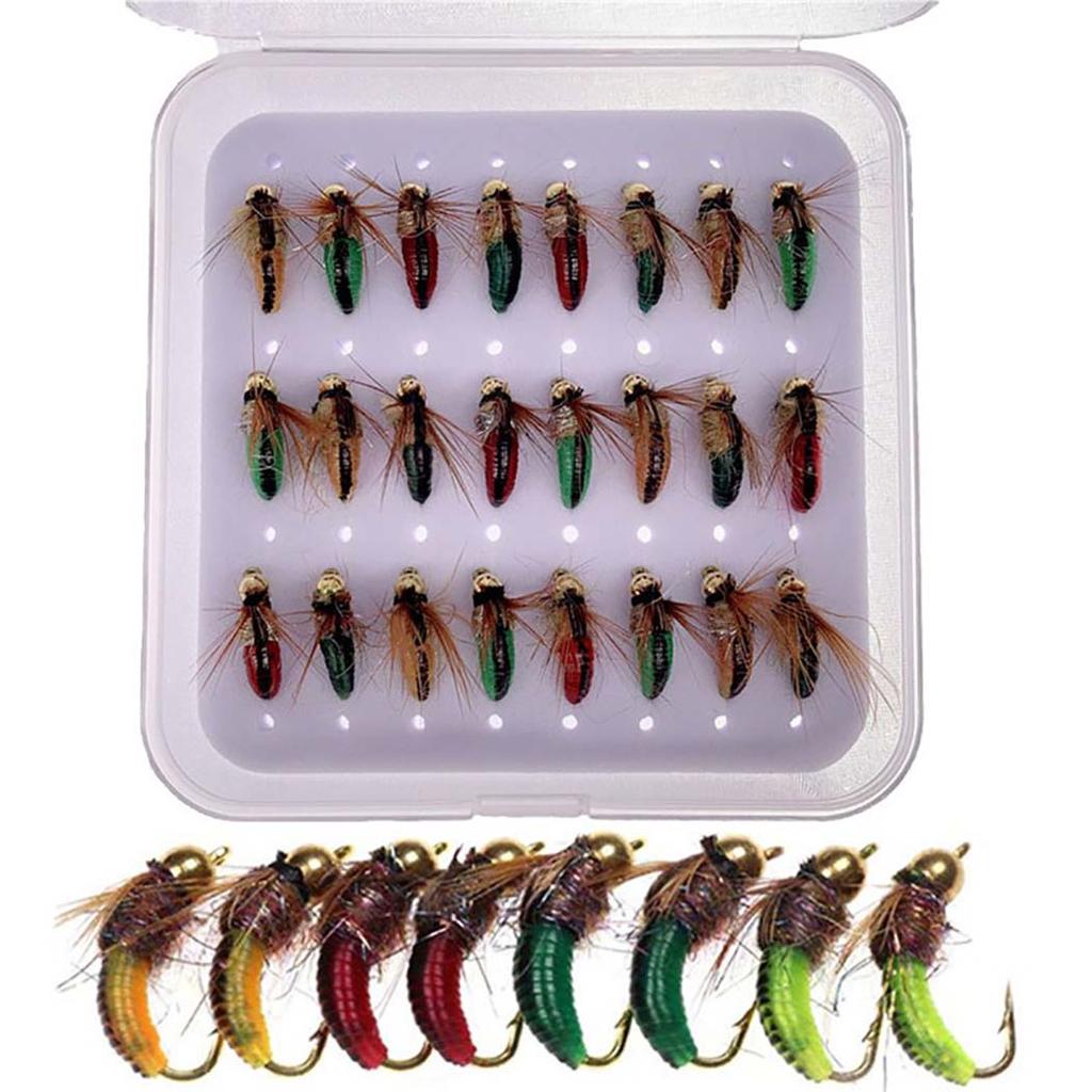 4/8/16/24 шт./кор., реалистичная нимфа, муха для ловли форели, нимфа, искусственная приманка для насекомых, приманка для ловли форели, нимфа, муха для рыбалки