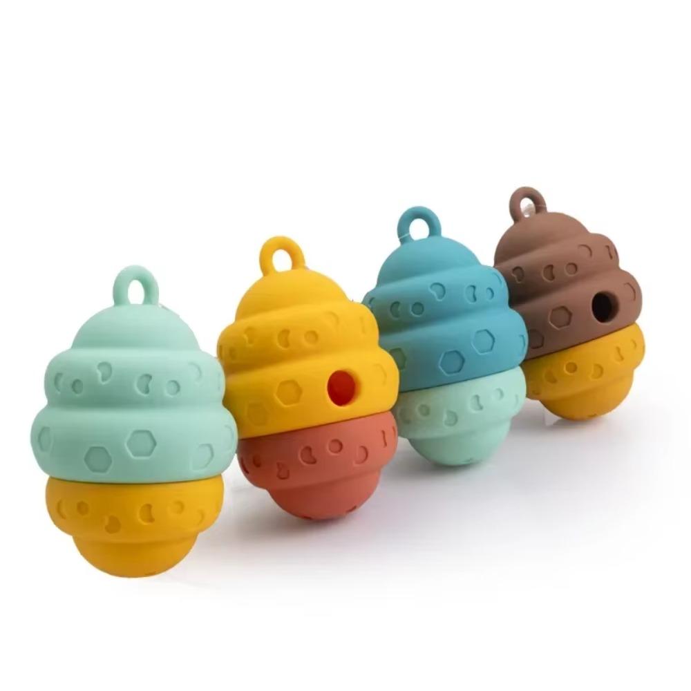 Bite Resistant Feeding Dog Toy Leak Proof Pet Slow Food Bowl Cartoon Pinecone Shape Dog Toy Home